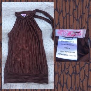💐HALO blouse brown ripply silky